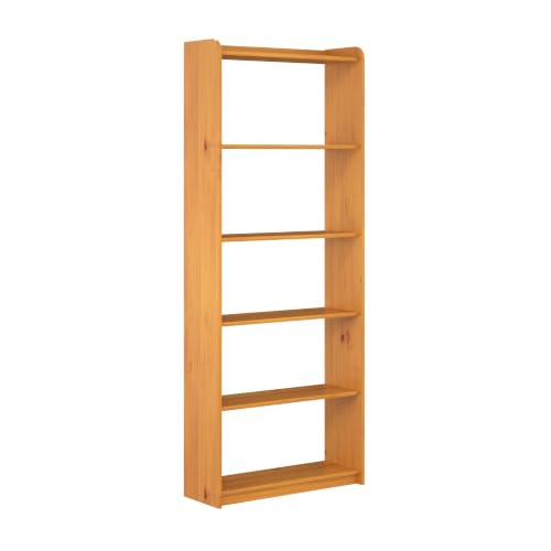 MOBLIT Estantería o Librería Madera Natural de Pino Macizo, para Salón o Dormitorio, Color Miel, 200x80x26 (Alto x Ancho x Fondo)