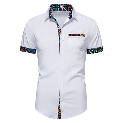 Chemise noire homme style décontracté hip-hop manches courtes look de fête L