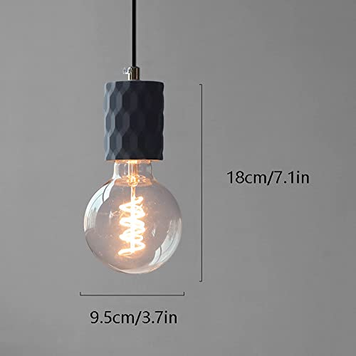 Mini lámpara colgante E27 de cemento gris para eliminar sombras en cocina 7