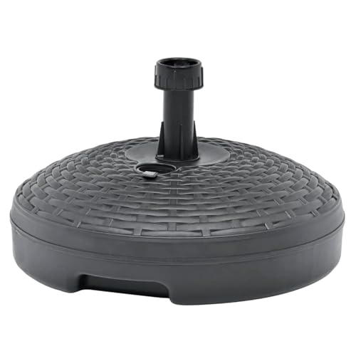 Plastica Adriatica 727129 Base per Omelloni Tonda in Plastica Simil Rattan, Antracite, Cm 46