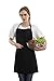 Elvindex Schürze mit 2 Taschen, Kochschürze Küchenschürze für Küche, Restaurant mit verschiedenen Farben für BBQ Chef Bäcker Kellner Malen Friseur café Garten Männer & Damen (Schwarz)
