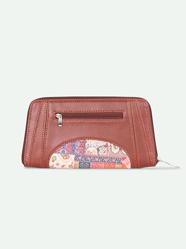 Image of ZOUK Arika Zipper Wallet for Women | Card Holder Wallet with 10 Card Slots, Coin Pouch & Cash Compartments | Purse for Women Stylish | Fits Phones up to 6.7 inch | Kutch Gamthi