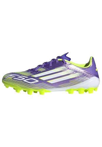 Adidas Unisex Adulto F50 League Artificial Ground Football Boots, Purple Rush/Cloud White/Lucid Lemon, 41 1/3 EU