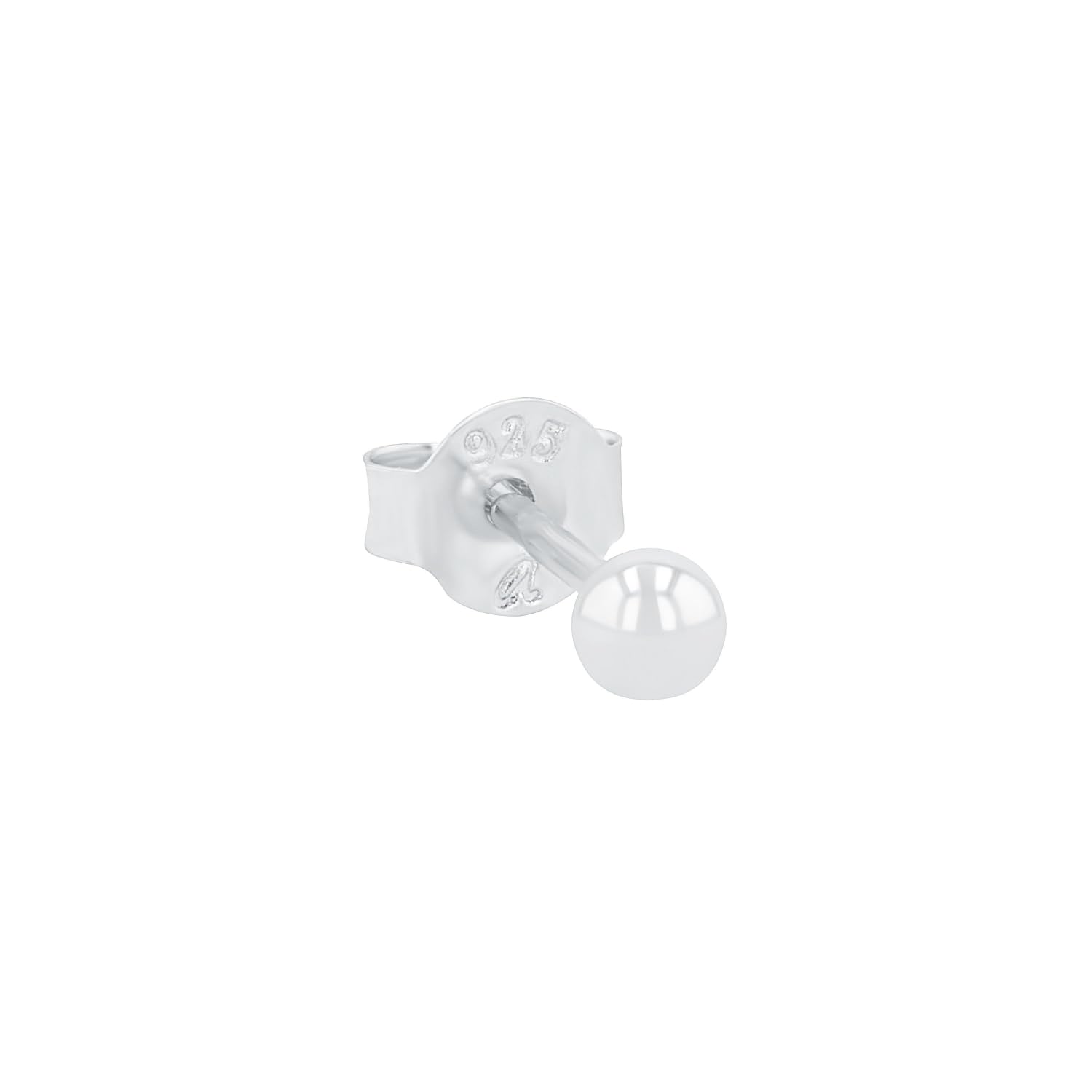 Amor Single Ohrstecker 925 Sterling Silber Damen Ohrschmuck, 0,3 cm, Silber, Kommt in Schmuck Geschenk Box, 9146086