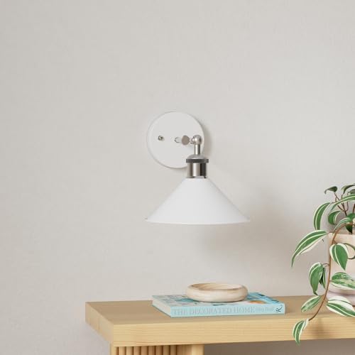 Image of LABOREDUCER Battery Operated Wall Sconces Set of Two, White Flexible Sconces Wall Lighting with Remote,Wireless Wall Mounted Lights, Battery Wall Lamps for Bedroom, Living Room, Stair