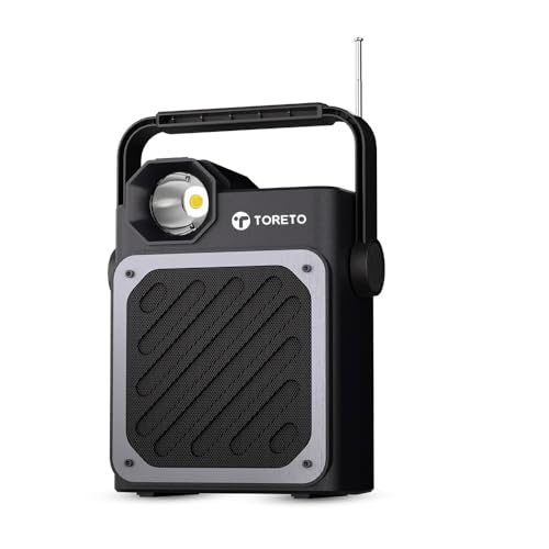 Image of Toreto 20W High Bass BT Speaker, Up to 8 hrs of Playtime, BTv5.0, Solar Charging Multi Functional with AUX /USB /TF Card /FM with Flash Light & 2000 mAh Battery (Solar Beatz, Black)