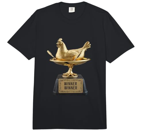 Image of Winner Winner Chicken Trophy Funny Humorous Award Comfort Colors Adult Heavyweight T-Shirt