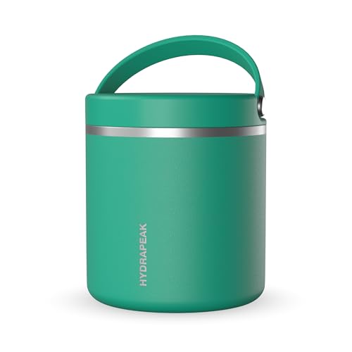 Hydrapeak 25oz Stainless Steel Vacuum Insulated Thermos Food Jar | Thermos for Hot Food and Cold Food, Wide Mouth Leak-Proof Soup Thermos for Adults, 10 Hours Hot and 16 Hours Cold (Kelly Green)