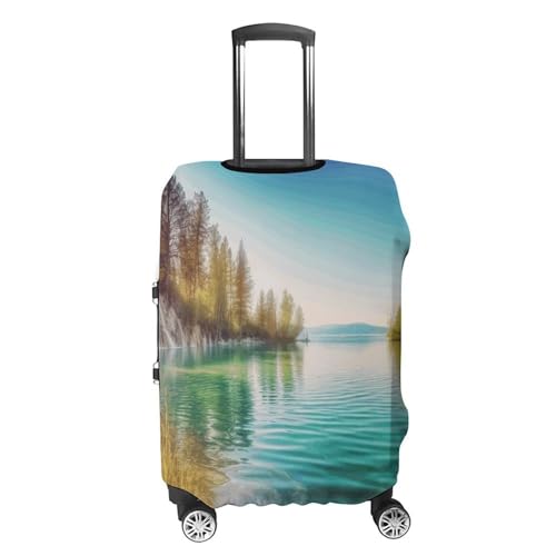 Clean Water And Lake Landscape Travel Luggage Cover Anti-scratch Suitcase Cover Elastic Suitcase Protective Cover Fits 19-32 Inch Luggage S4