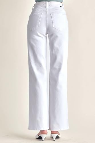 SALT TREE Risen Jeans - High Rise Relaxed Straight Jeans with Slit - RDP54352