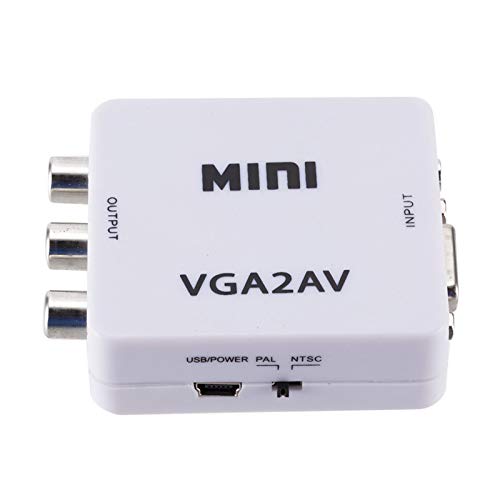 LIPOVOLT VGA to AV RCA Composite Converter Adapter Box with Audio PC to TV