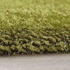 Image of Micro Polyester Yarn Super Soft Fluffy Area Rectangular Rug for Living Room Handmade 2 Inches (Thickness,Pile) Self Design Color Green Size(3x5 Feet 90x150 Cm)