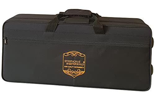 Original SYMPHONIE WESTERWALD DESIGN Sopransaxophon/Sopran Saxophon, echt versilbert, inkl. Luxus-Hartschalenkoffer und Zubehör, Neu