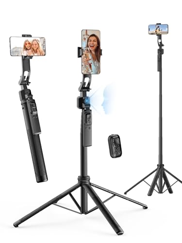 Rollei Easy Creator Quadpod mit AI Tracking 360 Automatischer Gesichtsverfolgung Selfie Stick mit Fernbedienung zum Filmen für Tiktok Live Streaming Vlog, Handy-Stative-Video-Smartphone-Tripod