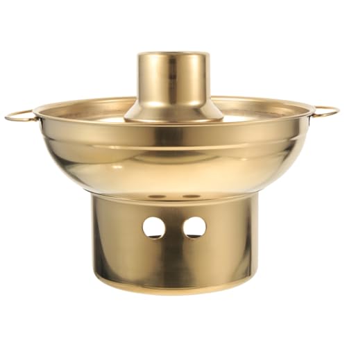 VINTORKY Fondue Pot Stainles Steel Bowl Great for Hot Pot Dry Ice Ice Cream Fruit Taro Jelly Unique Design Heat Retenti