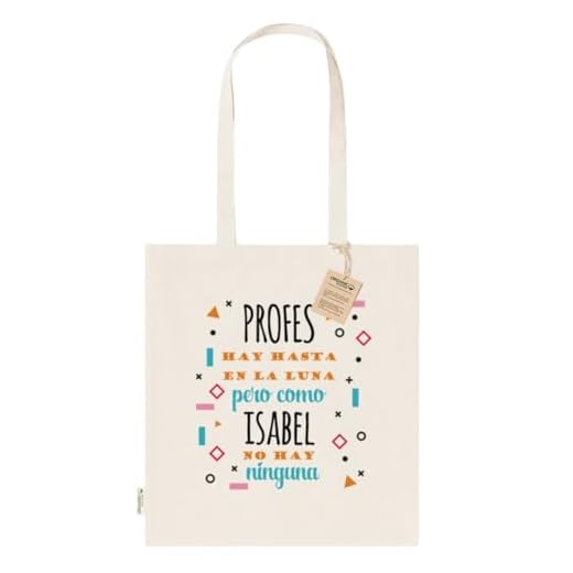 DEREGALOOS Tote Bag Algodón Orgánico para Profesores | Bolsa con Asas para Maestras 140g/m2 | Regalo Fin de Curso | Bolsa Multiusos para Profes | Regalos Originales (Profes Hay Hasta En La Luna)
