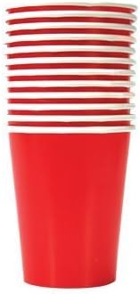 Party Color Paper Cups Red 9oz 24 Count