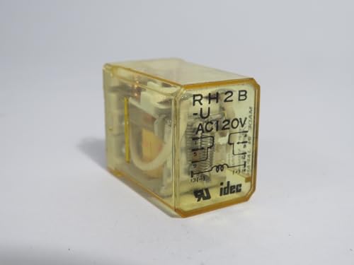 IDEC RH2B-U-AC120V 120 VAC Coil, 2 Poles DPDT, 50/60 HZ, Blade Terminal, Compact Power Relay, Industrial 10 AMP GP Relay, Plain Style, RH Series