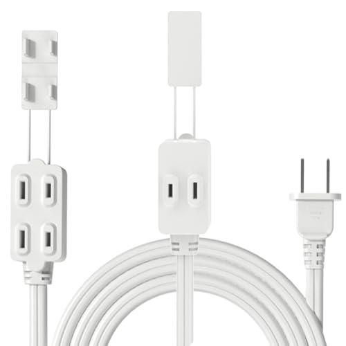 TOPDC 12 ft 3-Outlet Extension Cord, ETL Listed, Flat Design