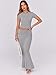 ANRABESS Skirt Sets for Women 2 Piece Outfits 2025 Summer Crop Top Fold Over Maxi Skirt Set Going Out Dress Casual Trendy Grey Large