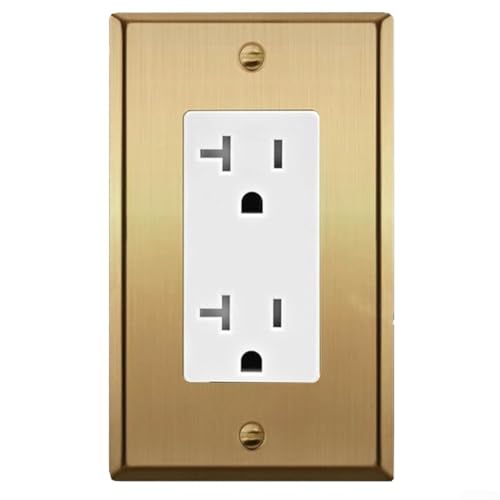 Placa de enchufe latón cepillado para salones y dormitorios modernos 6