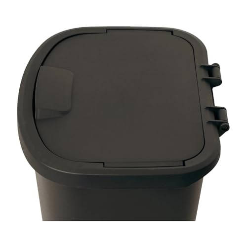 Caneca de basura plástica 11 galones con tapa negra miniatura 6