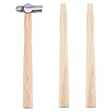 PH PandaHall 1pc Ball Peen Hammer with Two Spare Wooden Handle 4oz Dual-Headed Carbon Steel Hammer Heavy-Duty Metalworking Hammer for Household Workshop Metal Forming Repairing Rivet, 7.8