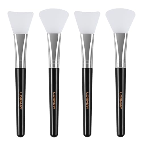 Image of LORMAY 4 Pcs Silicone Face Mask Brush for Facial Mud Clay Jelly Mask | Easy to clean, soft reusable silicone applicator, fits all skin types for various facial skincare masks