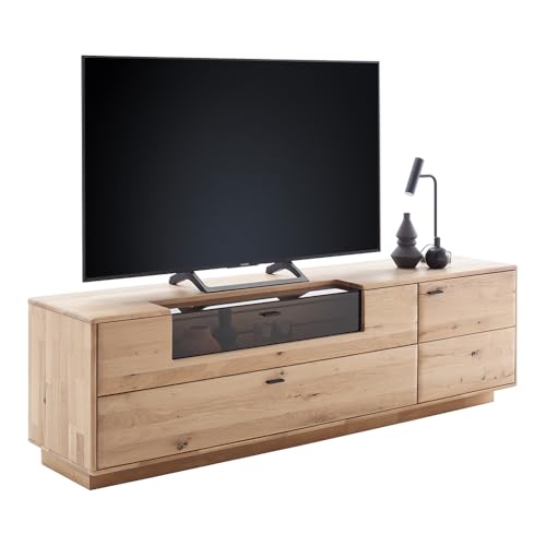 Lomadox TV Lowboard Fernsehschrank in Eiche massiv geölt, Massivholz, Echtholz