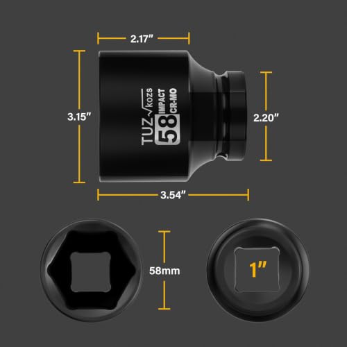Image of 1 Inch Drive 58mm Standard Metric 6 Point CR-MO Impact Socket