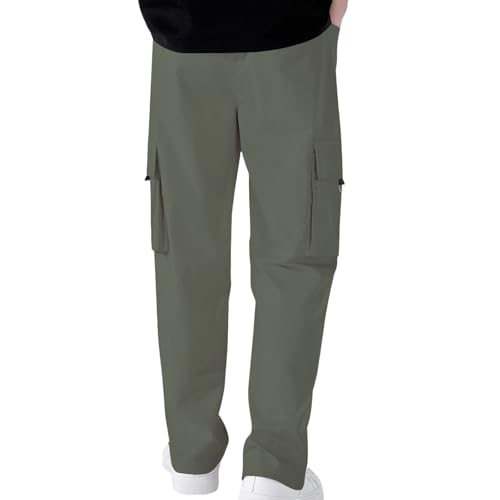 Mens Casual Cargo Pants Straight Leg Drawstring Athletic Pants Solid Color Lightweight Running Sweatpants for Joggers3