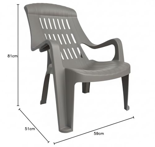 Image of SkyGlamour Supreme Comfy Relax Plastic Arm Chair | Chair for Living Room |Comfort Plastic Chair for Garden, Home, Indoor and Outdoor Use | Plastic Chair Set of 4 |Color: Champagne; Set of 4