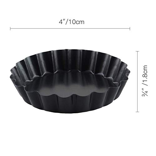 Meichu Mini Tart Pan With Removable Bottom Nonstick Quiche Pan 4 Inch (6Pcs) #TOP1
