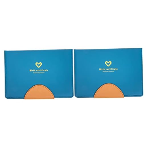 Hohopeti 2 Piezas Portada Del Certificado De Nacimiento Protector De Certificado De Nacimiento De Cuero Estuche De Cuero Para Chaquetas Documentos Bebé Chico Chica Cuero Artificial