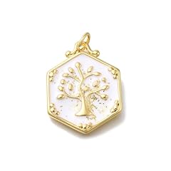 Hexagon with Tree Charms_10 pcs