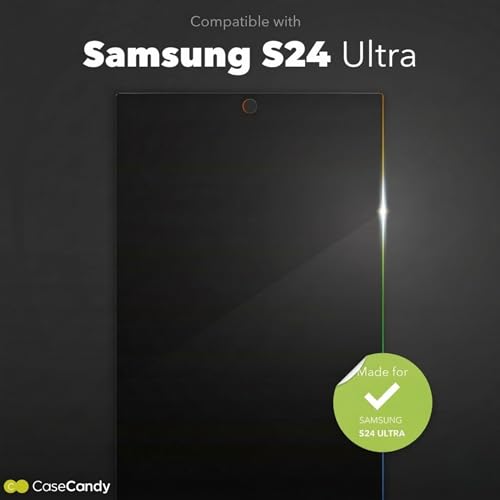 Image of Casecandy - [Pack 2 Privacy Tempered Glass Screen Protector for Samsung S24 Ultra | Privacy Tempered Glass Guard Samsung S24 Ultra - HD /Fingerprint Working