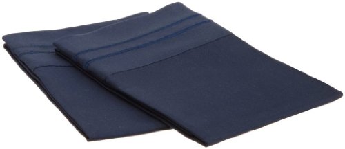 Clara Clark Supreme 1500 Collection Pillowcase Set - Standard Size, Navy Blue