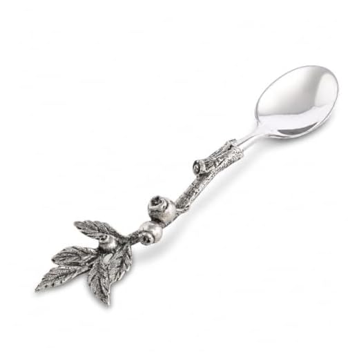Vagabond House Pewter Metal Blueberry Jam/Jelly/Fruit/Dip Spoon Coffee and Tea Service 5.5 inch Long