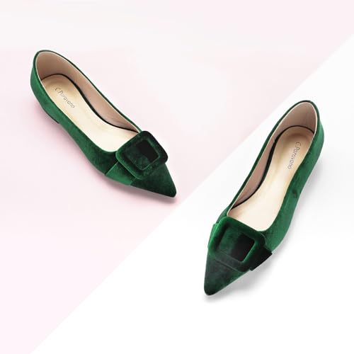 Image of C.Paravano Velvet Flats | Women's Pointed Toe Shoes | Dressy Flats for Women | Designer Shoes