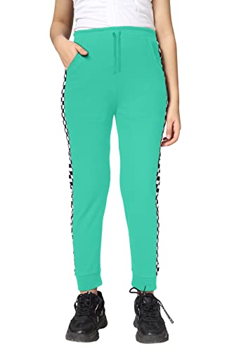 Image of KYDA KIDS Girls 100% Cotton Chess Print Track Pants | Elastic Waist Regular Fit | Soft Breathable Kids Casual Wear with Side Pockets Multicolor (Pack of 1)