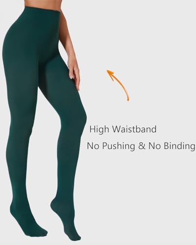 Image of DUCMODA Womens 80 Denier Opaque Tights, Women's Soft Solid Color Footed Pantyhose, High Waist Stocking with 30+ Colors