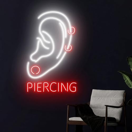 Piercing de luz de neón para spa, letrero LED para salón de