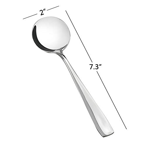 Hommp 16-Piece Soup Spoons, Round Stainless Steel Bouillon Spoons #TOP1