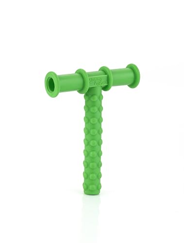 MJ Talk Tools ® Chewy Tube T-Tube – Oral Motor, Sensory Chewing Aid for Autism, Speech Delay & Eating Support (Green, 1 Count)