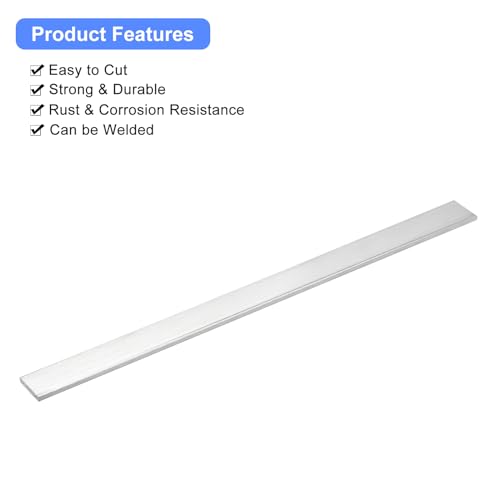 Image of uxcell Square Aluminum Flat Bar, 2Pcs 1 /8 inch Thick 0.8 inch Width 12 inch Length Square Aluminum Bar 6061 Aluminum Flat Plate, 3 x 20 x 305mm T6511 Solid New Mill Stock for Industrial Building