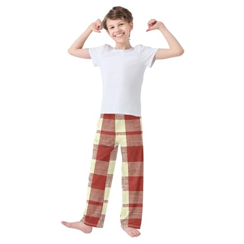 Red Checkered Buffalo Plaid A Pajama Pants Long Sleep Pant Soft PJ Bottoms Sleepwear2