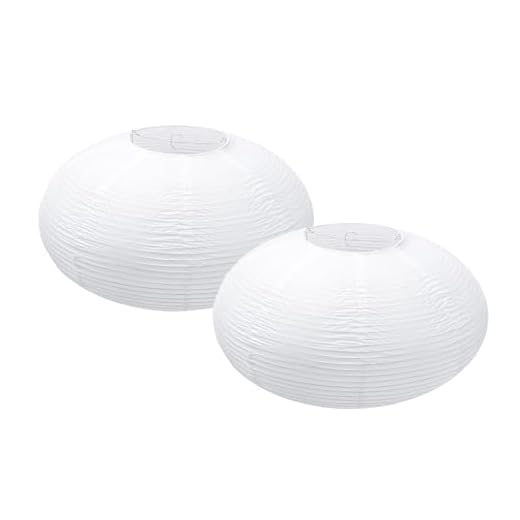 TopAAA White Round Paper lantern 16”, Chinese Japanese Pendant Hanging Lamp Shade Easy to assemble (White-16inch-2PCS)