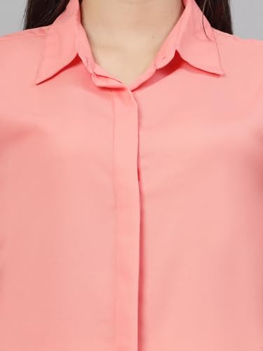 Image of Style Quotient Women Solid Aqua Green Polycrepe Formal Shirt