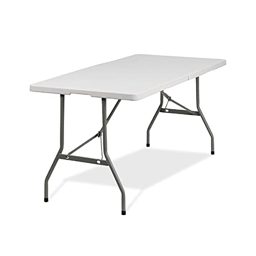 EventStable Titan Series Plastic Bi-Folding Table - Lightweight Folding Table - Outdoor Table for Camping Party Dining with Carrying Handle 30'' W x 72'' L