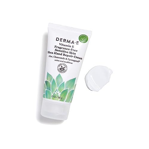 Derma E Vitamin E Fragrance Free Sensitive Skin Shea Hand Repair Cream – Intensive Therapy Hand Cream – Cruelty Free Unscented Lotion for Dry or Cracked Skin, 2 oz - Image 6